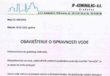Obavještenje o ispravnosti vode